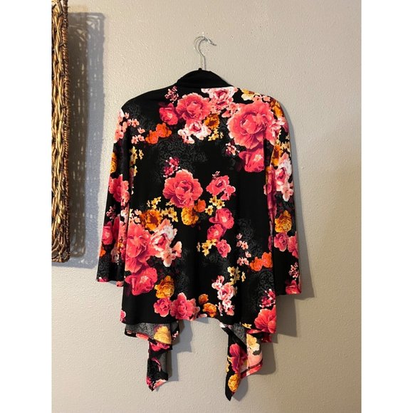 Draper's & Damon's Cardigan Sweater Topper 10 Large Stretch Floral Washable - Picture 4 of 8